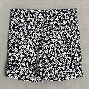 Boss Men's 30R Karlos Shorts Regular Fit Black & White Floral Stretch NEW